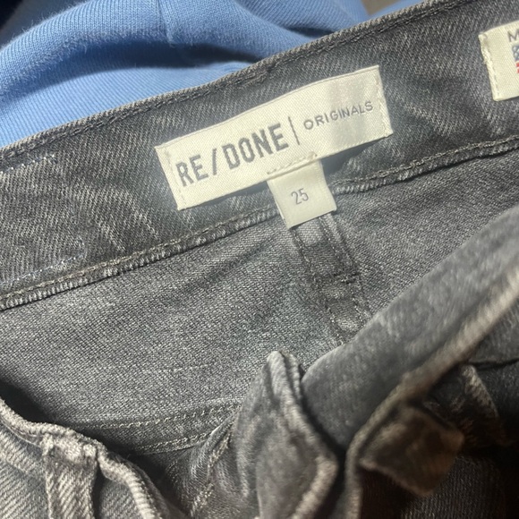 NWOT RE/DONE Ultra High Rise Stove Pipe in vintage black destroy size 25 - Picture 5 of 9